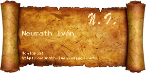 Neurath Iván névjegykártya